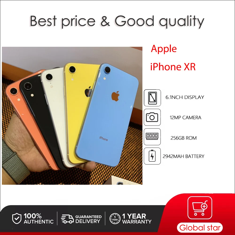 هاتف Apple iPhone XR الأصلي غير مقفول مستعمل IOS A12 6.1 بوصة 64-128-256GB ROM 2942mAh هاتف محمول 12MP هاتف ذكي